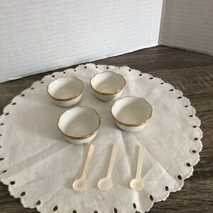 Antique Limoges Hand Painted Salt Cellars